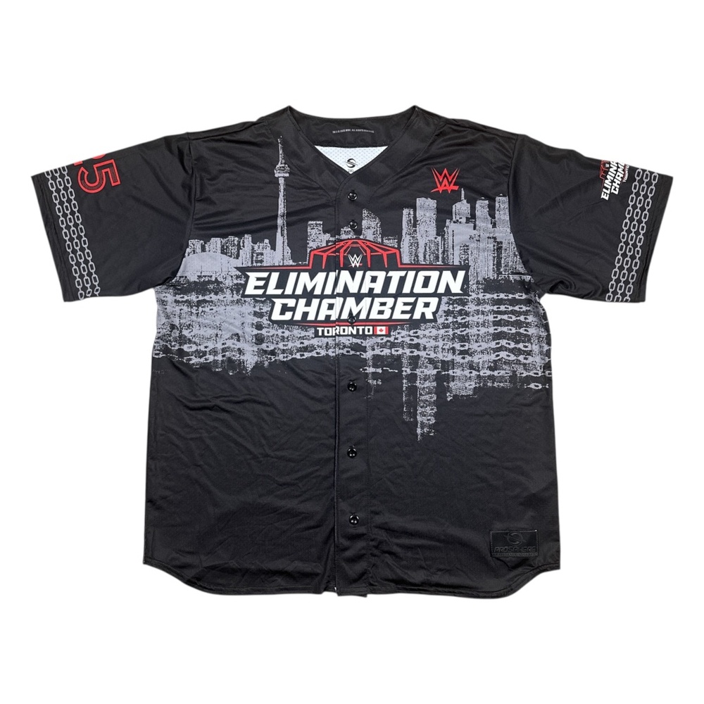WWE Elimination Chamber 2025 Toronto Prosphere Baseball Jersey Mens 2XL